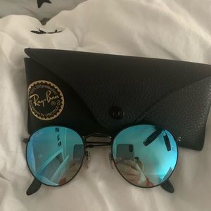 Ray Ban Blue Gradient Flash Lenses Round